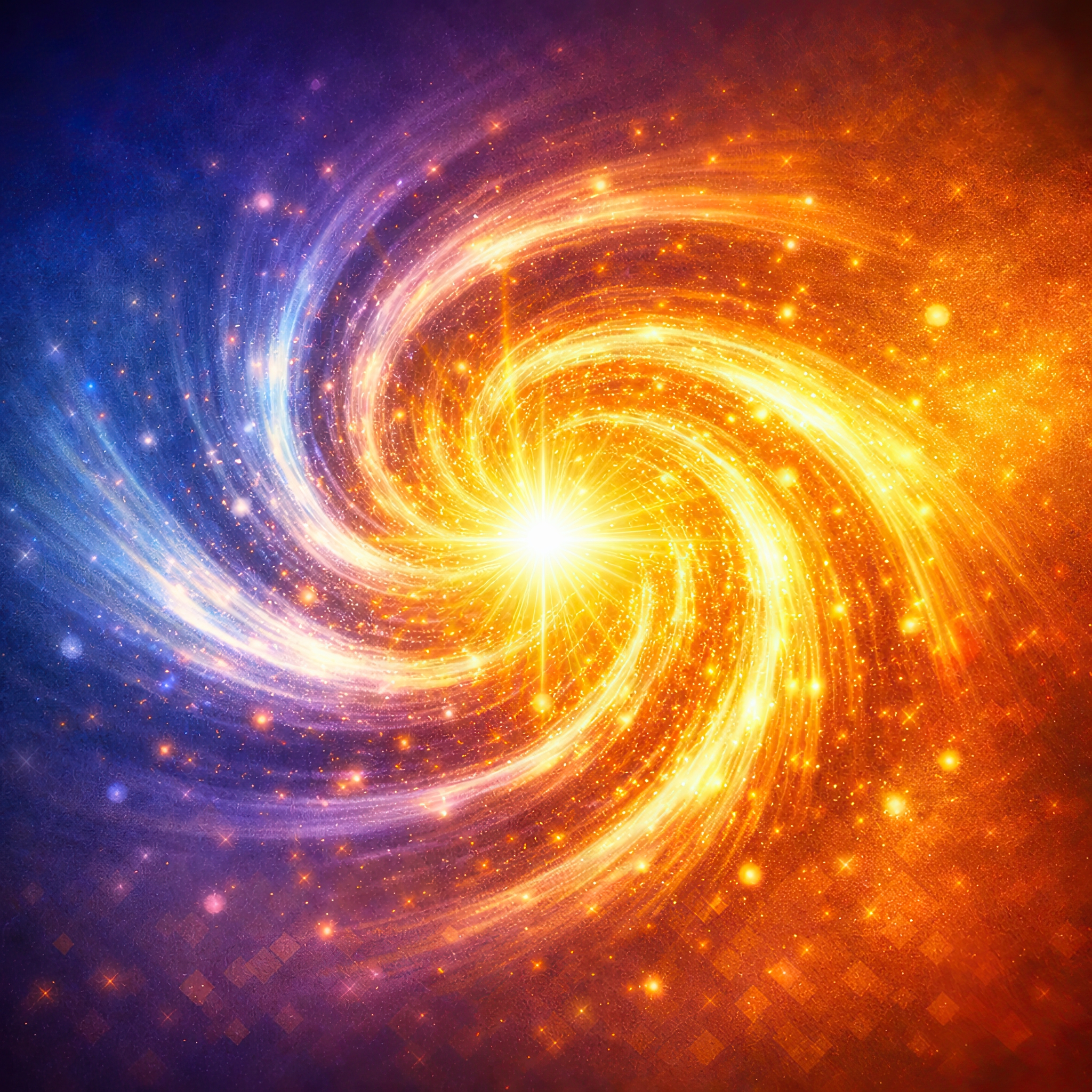 Spirala ze świetlistym centrum na kolorowym, gradientowym tle